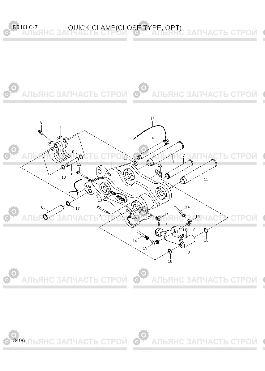 3496 QUICK CLAMP(CLOSE TYPE, OPT) R510LC-7(INDIA), Hyundai