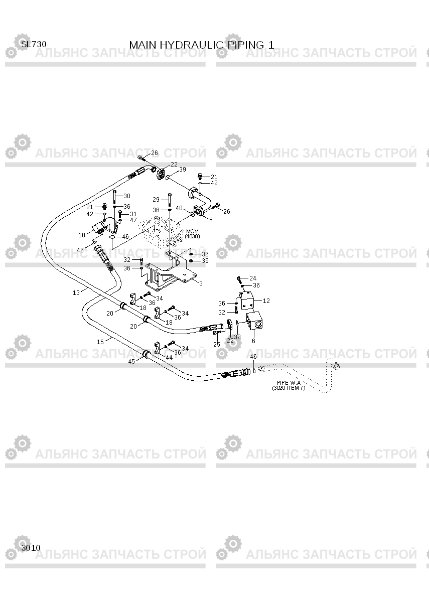 3010 MAIN HYDRAULIC PIPING 1 SL730, Hyundai